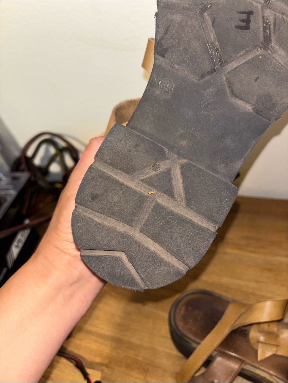 Free People Tan Woven Leather Fisherman Sandals - Picture 6 of 6